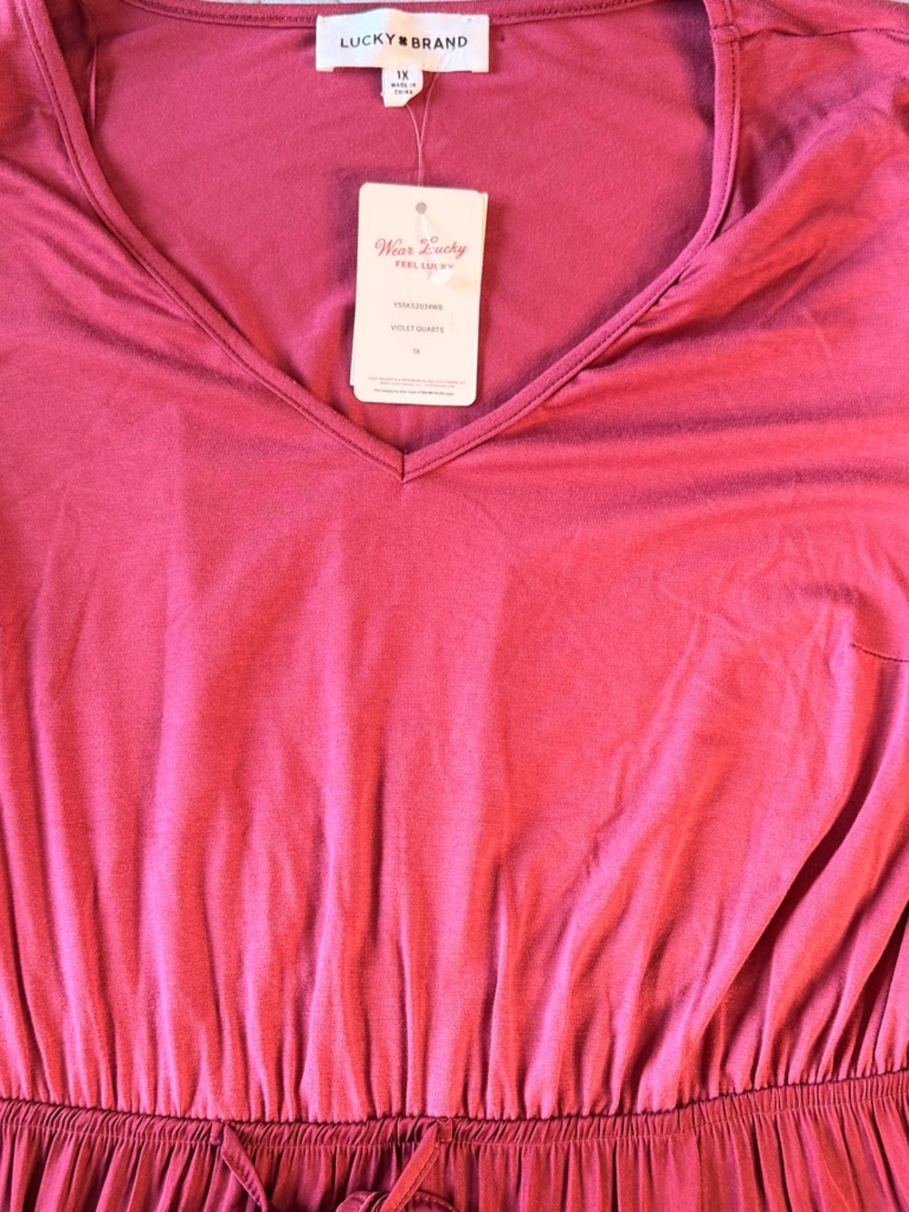 Lucky Brand Tiered V-Neck Tassel Tie Dress - Picture 6 of 7